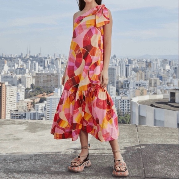 FARM Rio Patch Twirl One Shoulder
Maxi Dress Colorful Pattern - Picture 2 of 7